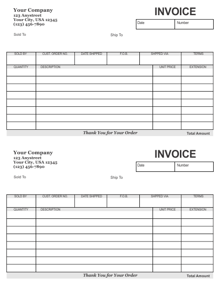 sample invoice template